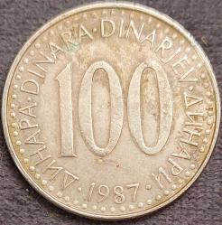 YUGOSLAVYA 100 Dinar, 1987 ÇÇT+