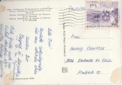 1964 YILI AVUSTURYA PULLU POSTADAN GEÇMİŞ KARTPOSTAL - VİYANA SARAY GÖRSELLİ