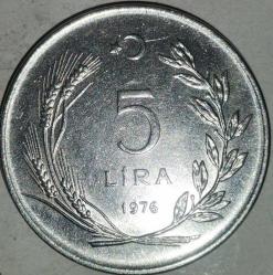 TÜRKİYE 1976    5 LİRA