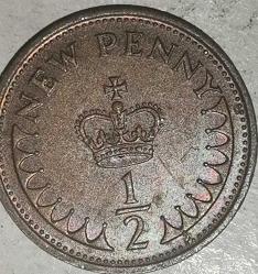 İNGİLTERE 1971  YARIM PENY