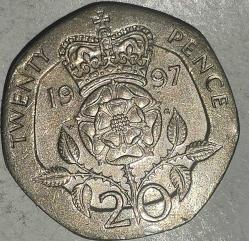 İNGİLTERE  1997   20  PENCE