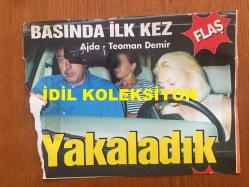 AJDA PEKKAN'IN DERGİDEN KESİLME 3'LÜ FOTOĞRAF SETİ - 17 x 13 cm, 14 x 9 cm ve 8 x 6 cm EBADINDA - AJDA PEKKAN'IN TEOMAN DEMİR İLİŞKİSİNE DAİR 3 FARKLI KARE
