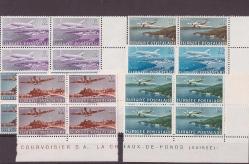 1949 Uçak Pulları Mnh Lüks Tam Seri 4'lü Blok Pul