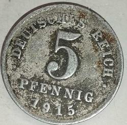 ALMANYA 1915 A     5  PFENNIG
