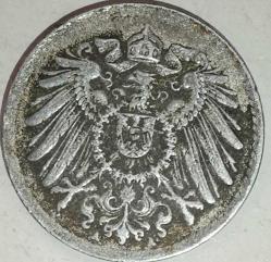 ALMANYA 1915 A     5  PFENNIG