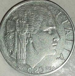 İTALYA  1939  20 CENTESİMİ