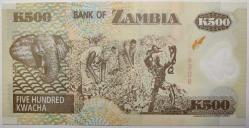 ZAMBİA 500 KWACHA POLİMER (2004) ÇİL KONDÜSYON