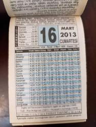16 MART 2013 TAKVİM YAPRAĞI