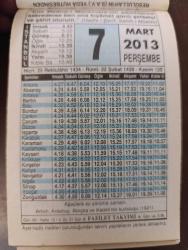 7 MART 2013 TAKVİM YAPRAĞI