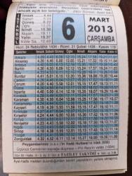 6 MART 2013 TAKVİM YAPRAĞI