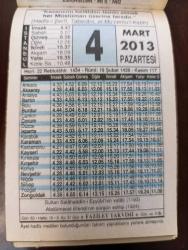 4 MART 2013 TAKVİM YAPRAĞI