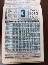 3 MART 2013 TAKVİM YAPRAĞI