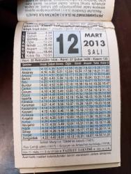12 MART 2013 TAKVİM YAPRAĞI
