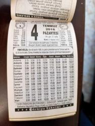4 TEMMUZ 2016 TAKVİM YAPRAĞI