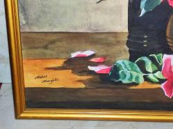 7622-ÇOK ŞAHANE DUBAİLİ RESSAM  İMZALI AHŞAP ÜZERİNE SULU BOYA RESİM TABLO