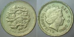 BİRLEŞİK KRALLIK 1 POUND 2002 DÖNEM SAHTESİ. İNGİLTERENİN 3 ASLANI TEMALI. KRALİÇE II. ELİZABETH. İNGİLTERE