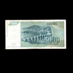 YUGOSLAVYA (1992) - 5.000 Dinar (ÇT 7,0/10) 