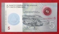 NİKARAGUA=2019   5 Cordobas    P-219   ÇİL'  POLYMER
