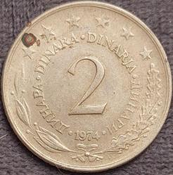 YUGOSLAVYA 2 Dinar, 1974 ÇÇT