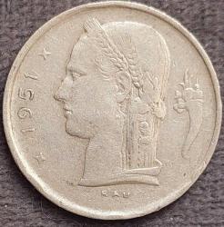 BELÇİKA 1 Frank 'BELGIË', 1951 ÇÇT