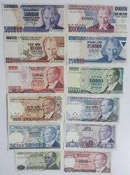 Efemera - 10 İle 1000000 TL Arası 12 li  7 ci Emisyon Set - kitantik - kitaLog