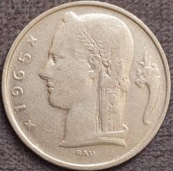 BELÇİKA 5 Frank 'BELGIQUE', 1965 ÇÇT+ (Baudouin I. / Leopold III.)