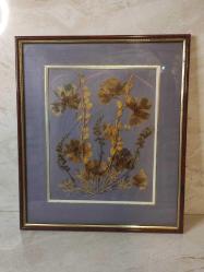 7403-MUHTEŞEM GÜZELLİKDE CAMLI ÇERÇEVE İÇERSİNDE KURUTULMUŞ ÇİÇEKLER TABLO