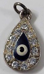 OSMANLI SON DÖNEMİ ORİJİNAL MÜTHİŞ İŞÇİLİKLİ SU DAMLASI NAZARLIK GÜMÜŞ KOLYE UCU 2BB3CC