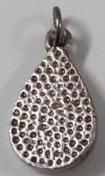 OSMANLI SON DÖNEMİ ORİJİNAL MÜTHİŞ İŞÇİLİKLİ SU DAMLASI NAZARLIK GÜMÜŞ KOLYE UCU 2BB3CC