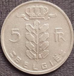 BELÇİKA 5 Frank 'BELGIË', 1965 ÇÇT+ (Baudouin I. / Leopold III.)