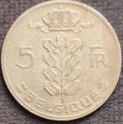 BELÇİKA 5 Frank 'BELGIQUE', 1967 ÇÇT+ (Baudouin I. / Leopold III.)