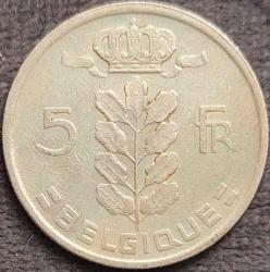 BELÇİKA 5 Frank 'BELGIQUE', 1970 ÇÇT+ (Baudouin I. / Leopold III.)