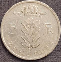 BELÇİKA 5 Frank 'BELGIQUE', 1971 ÇÇT+ (Baudouin I. / Leopold III.)