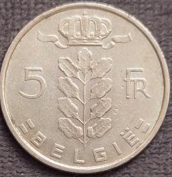 BELÇİKA 5 Frank 'BELGIË', 1972 ÇÇT+ (Baudouin I. / Leopold III.)
