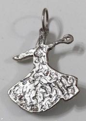 OSMANLI SON DÖNEMİ ORİJİNAL MÜTHİŞ İŞÇİLİKLİ MEVLANA FİGÜRLÜ NAZARLIKLI GÜMÜŞ KOLYE UCU 3M2E1V1