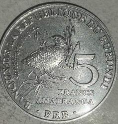 LOT.3 » BURUNDİ   2014  5  FRANK   HATIRA   Kuşlar - Benekli Tüylü Kuyruk (Sarothrura elegans)