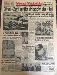 YENİ SABAH GAZETESİ 13 TEMMUZ 1961 YIL :24 SAYI :8020--Gürsel  :Zayıf partiler birleşse iyi olur dedi---Gürsel ,henüz yuvarlak masa toplantısına taraftar değil --K.meclis Çelik Sanayii anlaşmasını kabul etti ---Yunus Reis motorunun kaptanı anlatıyor --Öktem ,Bursalılara kızıp temsilcilikten istifa etti ---Üç Amerikalı milyoner yatla İstanbul a geldi ---Kurdaş işçiye çalıştığı müesseseye ortak olma imkanı vereceğiz diyor ---Seyahat vergisi imiş !:Siyavuşgil ---Şehrimizde dün üç kumarhane basıldı ---Radyo Programları ---Bir uçak düştü 81 kişi öldü ---Cezayir de yine bombalar patladı ---Ermeni Patriği bir kaç gün sonra belli olacak --Furbol Federasyonun istifa etmesi gün meselesi --Naci ,Şeref ve Hüseyin kulüplerinde kaldılar --Galatasaray ın büyük ümidi Talat nihayet dün geldi --Kutik Türkiye nin en iyi takımı Beşiktaş tır dedi ---Kırkpınar yarın başlıyor --Bir turist iki karaborsacıyı dolandırıyor --Bir kadın yanarak öldü ---Y.Hakimler kurulu tasarısı hazırlanıyor ---