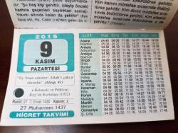 9 KASIM 2015 TAKVİM YAPRAĞI