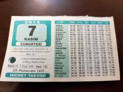 7 KASIM 2015 TAKVİM YAPRAĞI