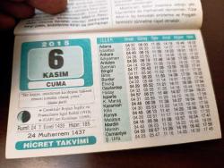 6 KASIM 2015 TAKVİM YAPRAĞI
