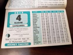 4 KASIM 2015 TAKVİM YAPRAĞI