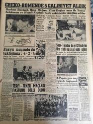 YENİ SABAH GAZETESİ 7 HAZİRAN 1961 YIL :24 SAYI :7984---Eskişehir de 12 rejim aleyhtarı yakalandı--- Şebeke ,kadınların yardımı ile ihtilal yapmak istemiş  --Alican a göre CHP seçimi muhakkak kaybedecek---Bursa da da 13 Komünist adliye ye sevk edildi --Bulgarlara sert bir nota verdik --M.Sarol , parti çekişmesini bir futbol maçına benzetti ---Gecekonducular 2 bekçiyi yaraladılar ---Bir öğrenci kendi mezar taşını  oyup intihar etti --Yapıcı Valiler :Siyavuşgil --Bir BAC ticaret heyeti şehrimizde ---Radyo Programları --Laos da harp devam ediyor --Erzurum Radyosunun temeli törenle atıldı ---Greko-Romende 5 Galibiyet Aldık --Rusya maçında da taktiğimiz :4-2-4---Spor -Totodan bu yıl 29 milyon lira safi hasılat elde edildi --Terfi -tenzil maçları fikstürü belli oldu ---M.Paşada gece maçı eylülde başlayacak --