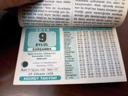 9 EYLÜL 2015 TAKVİM YAPRAĞI