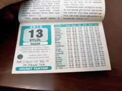 13 EYLÜL 2015 TAKVİM YAPRAĞI