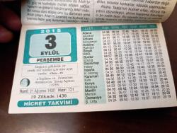 3 EYLÜL 2015 TAKVİM YAPRAĞI