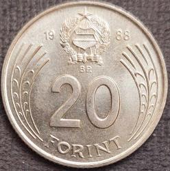 MACARİSTAN 20 Forint, 1988 ÇİL (Nadir)