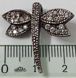 OSMANLI SON DÖNEMİ ORİJİNAL MÜTHİŞ İŞÇİLİKLİ KELEBEK FİGÜRLÜ ŞANS BOMBASI GÜMÜŞ KOLYE UCU 1BB2RRR