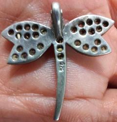 OSMANLI SON DÖNEMİ ORİJİNAL MÜTHİŞ İŞÇİLİKLİ KELEBEK FİGÜRLÜ ŞANS BOMBASI GÜMÜŞ KOLYE UCU 1BB2RRR