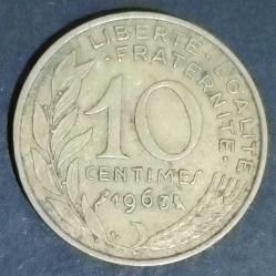 Fransa 10 Centimes 1963