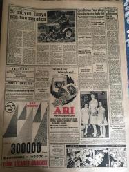 YENİ SABAH GAZETESİ 16 HAZİRAN 1961 YIL :24 SAYI :7993--MBK -Kabine müşterek toplantısı :Yatırımlara  hız verilmesi için alınacak tedbirler görüşüldü --Hilton da üçüncü zehirlenme olayı ---Bir sabık  mebus daha Ada dan tahliye edildi --Kadın yüzünden bir cinayet daha --Feci bir yol kazasında üç kişi öldü 15  yaralı var --Sabıkalı hırsız polis kurşunu ile can verdi --Dün 1440 kişi pasaport için müracaatta  bulundu ---Vecize ,Seminer ve Nutuk !:Siyavuşgil --Ortaokullarda bu yıl başarı nisbeti düşük --Sinemalar :Atlas :Cici Gelin, İnci:Kahpe ---50 milyon liraya yazı -tura atan adam --Gazi Osman Paşa şilepi törenle denize indirildi ---Brigitte Bardot sıkılganlardan  hoşlanır ---Moskova maçının son idmanı  bugün yapılacak ---Fenerbahçe  ve Galatasaray ,final maçı için askerlere izin istediler ---Beşiktaş ,Evertona farklı yenildi :4-0--Rus Futbolu ---Antrenör Remondini dün şehrimize geldi ---Güreşçilerimiz Tokyo da 7-1 galip ---Kabinede değişiklik yapılacağı  söylenir ---